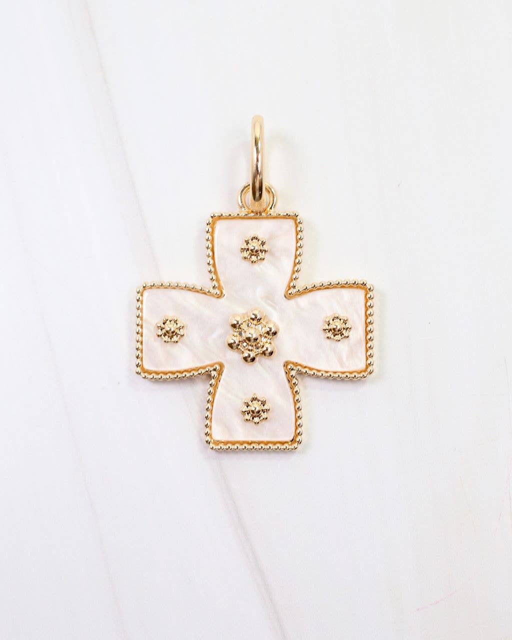 Carol Small Cross Charm Mother Of Pearl