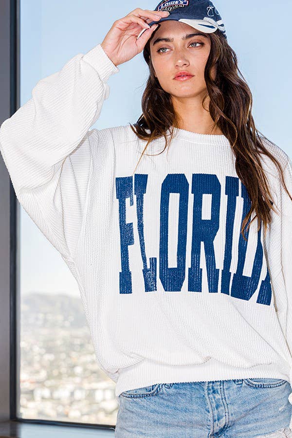 'Florida' Comfy Oversize Graphic Sweatshirt, Gameday