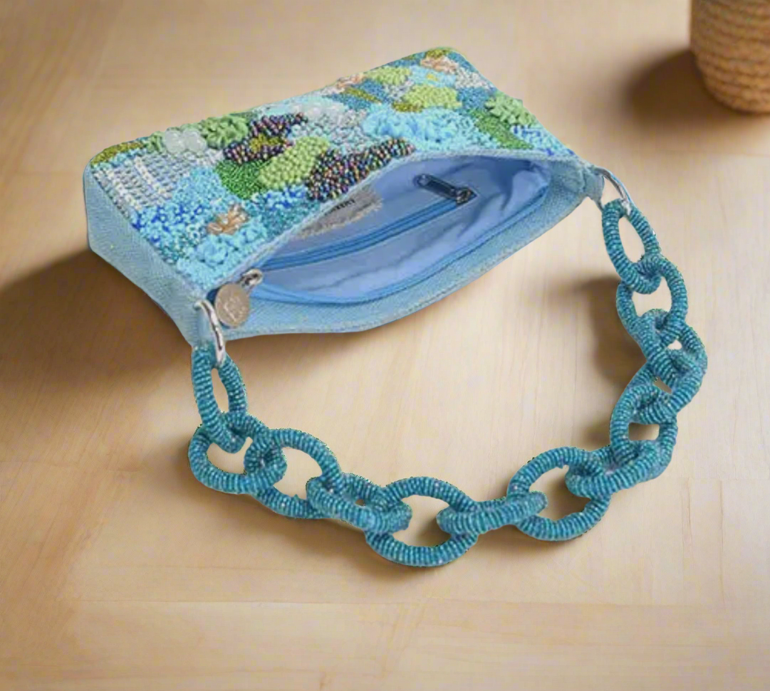 Blue Lagoon beaded bag 