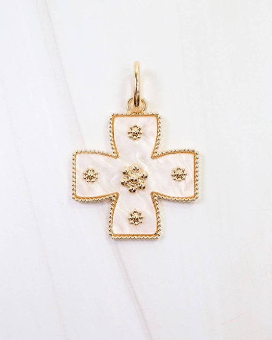 Carol Small Cross Charm Mother Of Pearl