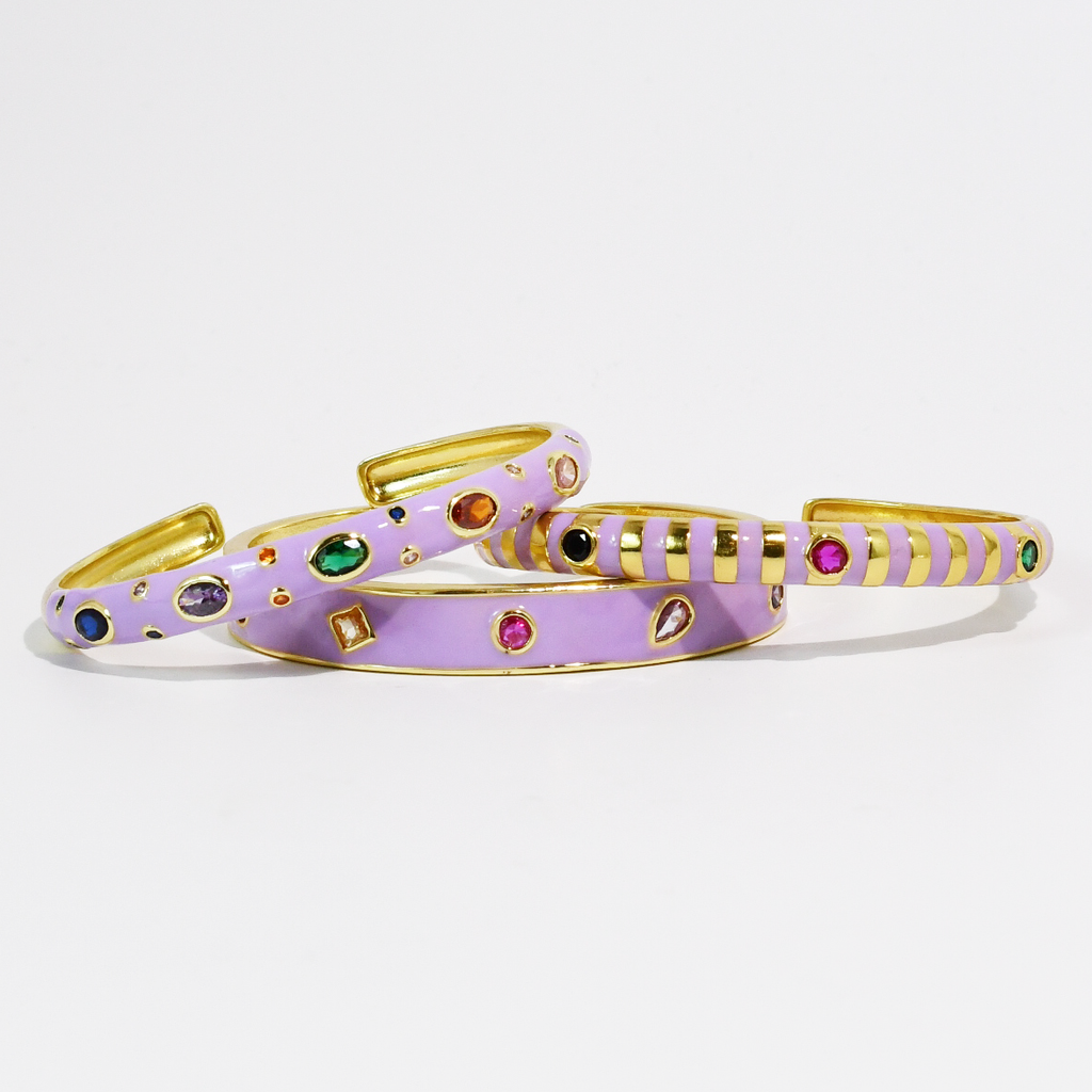 Lilac Confetti Bangle Set