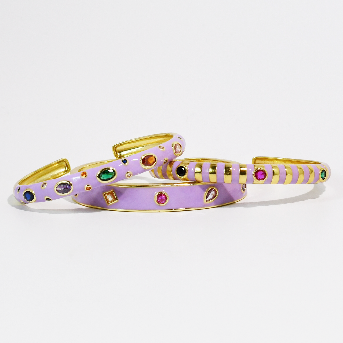 Lilac Confetti Bangle Set