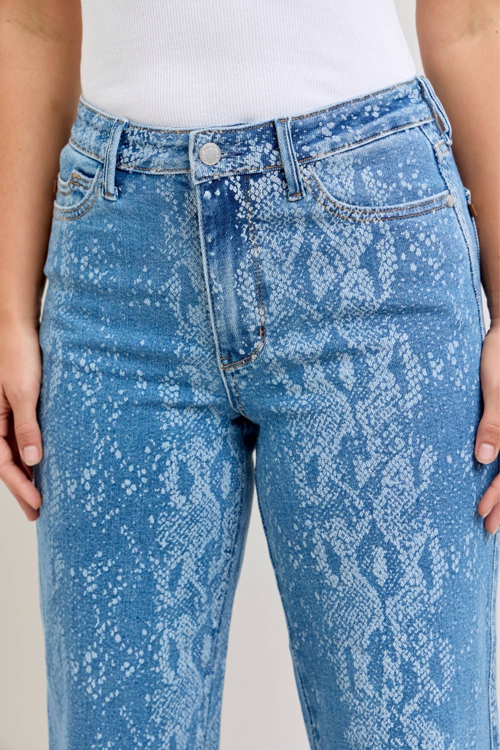 High Waisted Wide leg Snake print