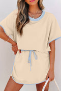 Colorblock Drop Shoulder T and Skort (2Pcs Set)