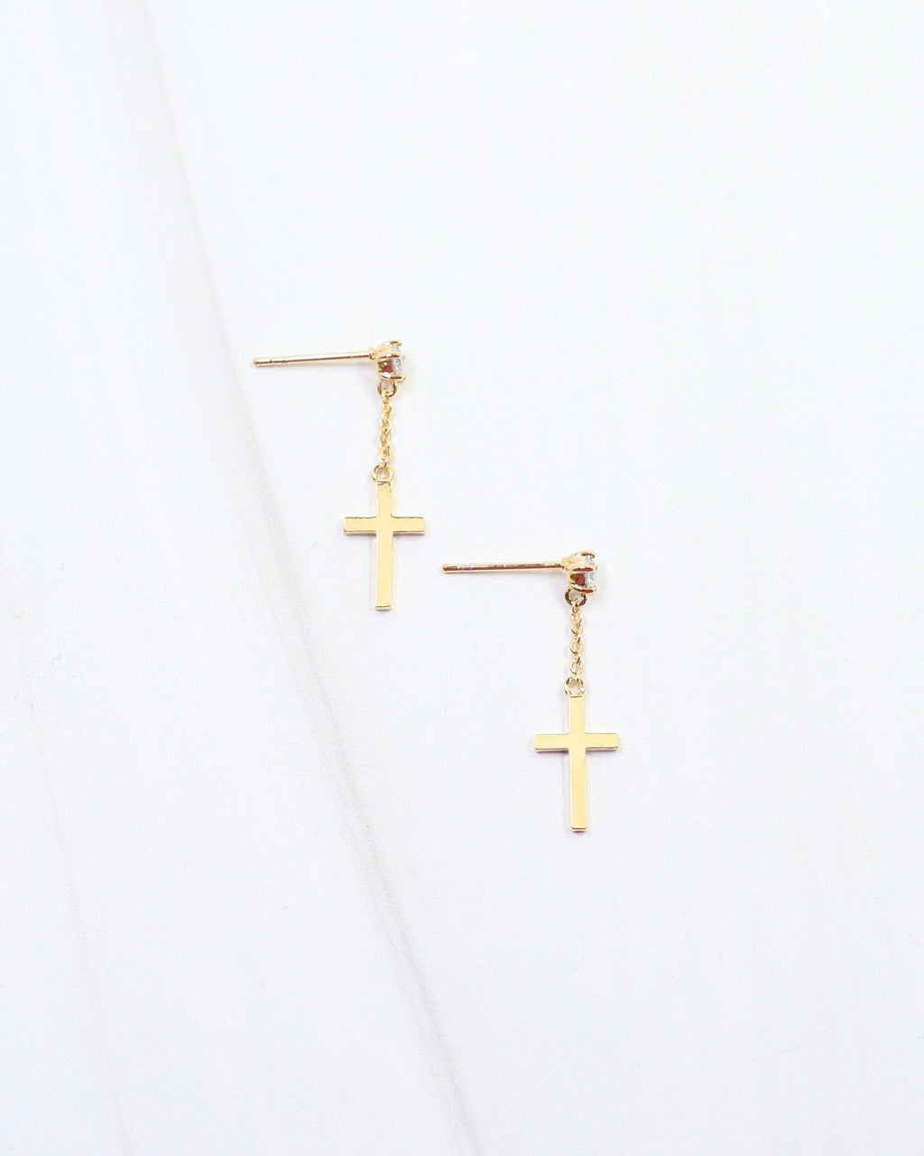 Lyric Cross Dangle Earring WR Gold