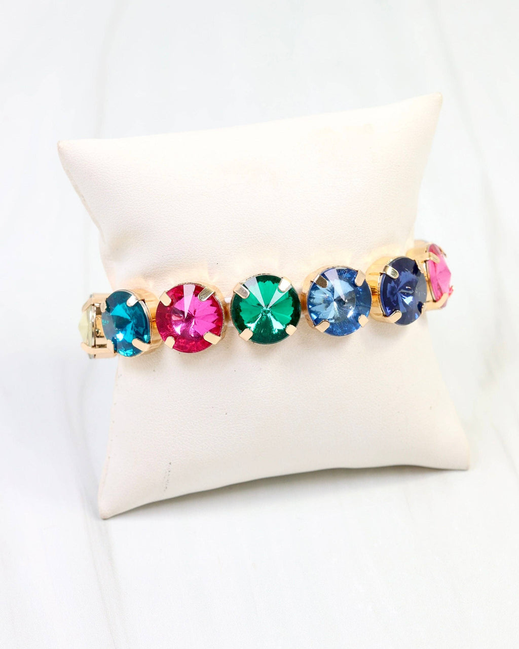 Shalimar Rhinestone Stretch Bracelet Dark Multi