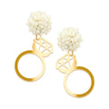 Mirror Gold Acrylic Ring Earrings