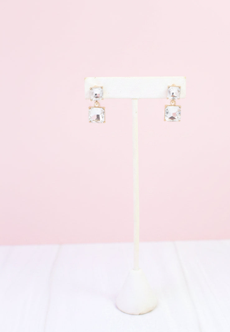 Dupree Crystal Drop Earring Clear