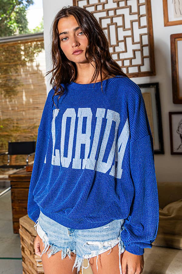 'Florida' Comfy Oversize Graphic Sweatshirt, Gameday