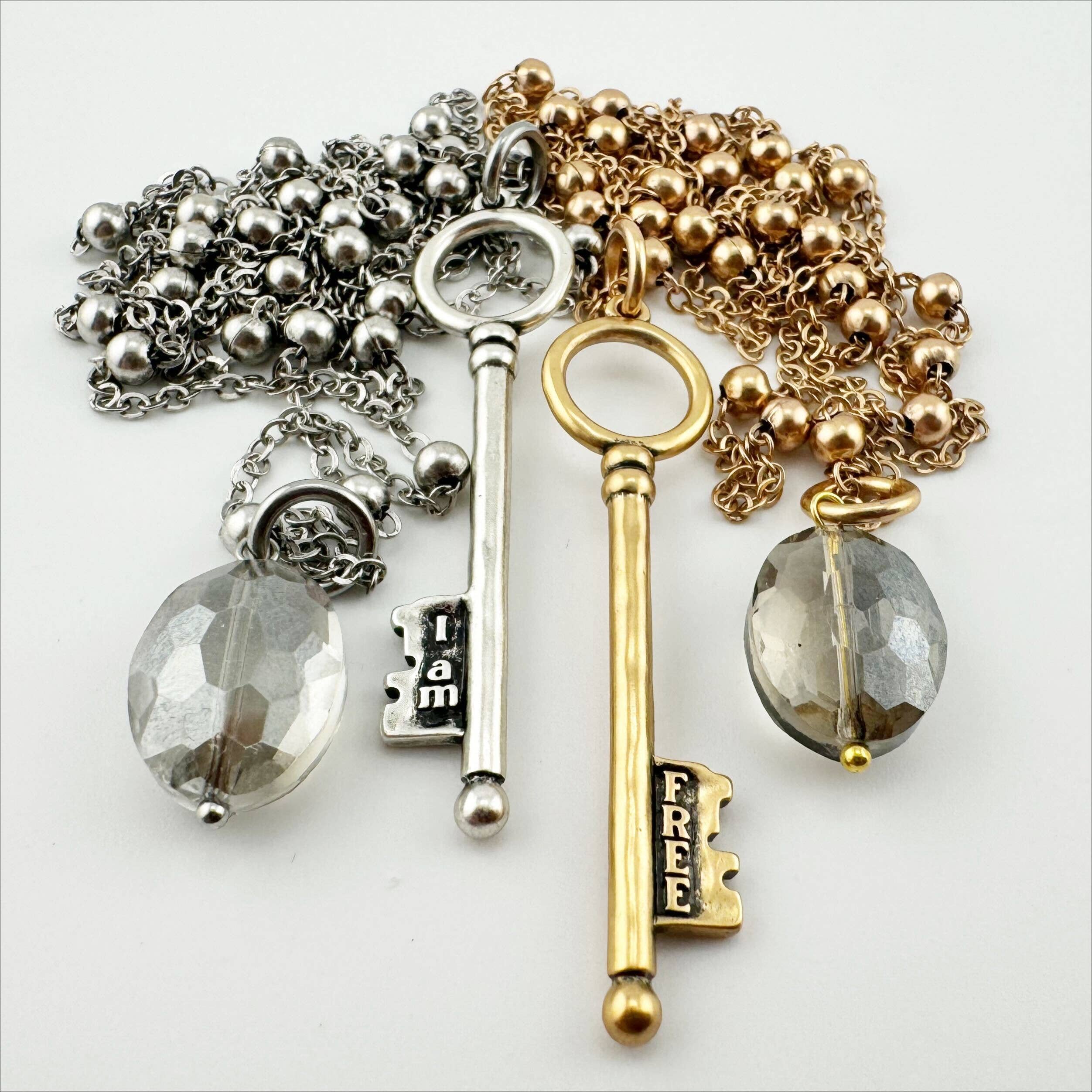 “I Am Free Key” Dainty Necklace