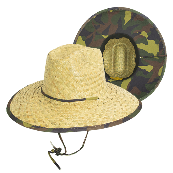 Kenny Camo Underbrim Straw Lifeguard Hat