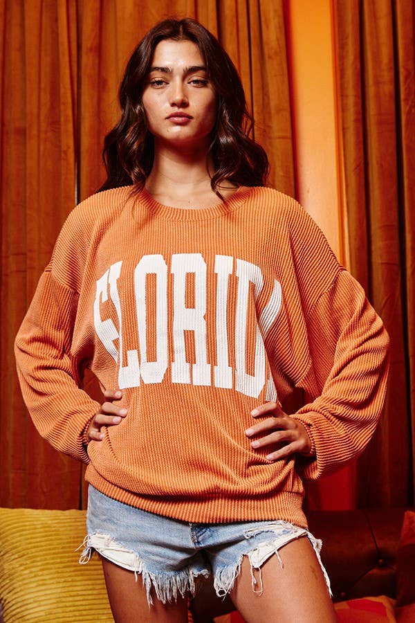 'Florida' Comfy Oversize Graphic Sweatshirt, Gameday