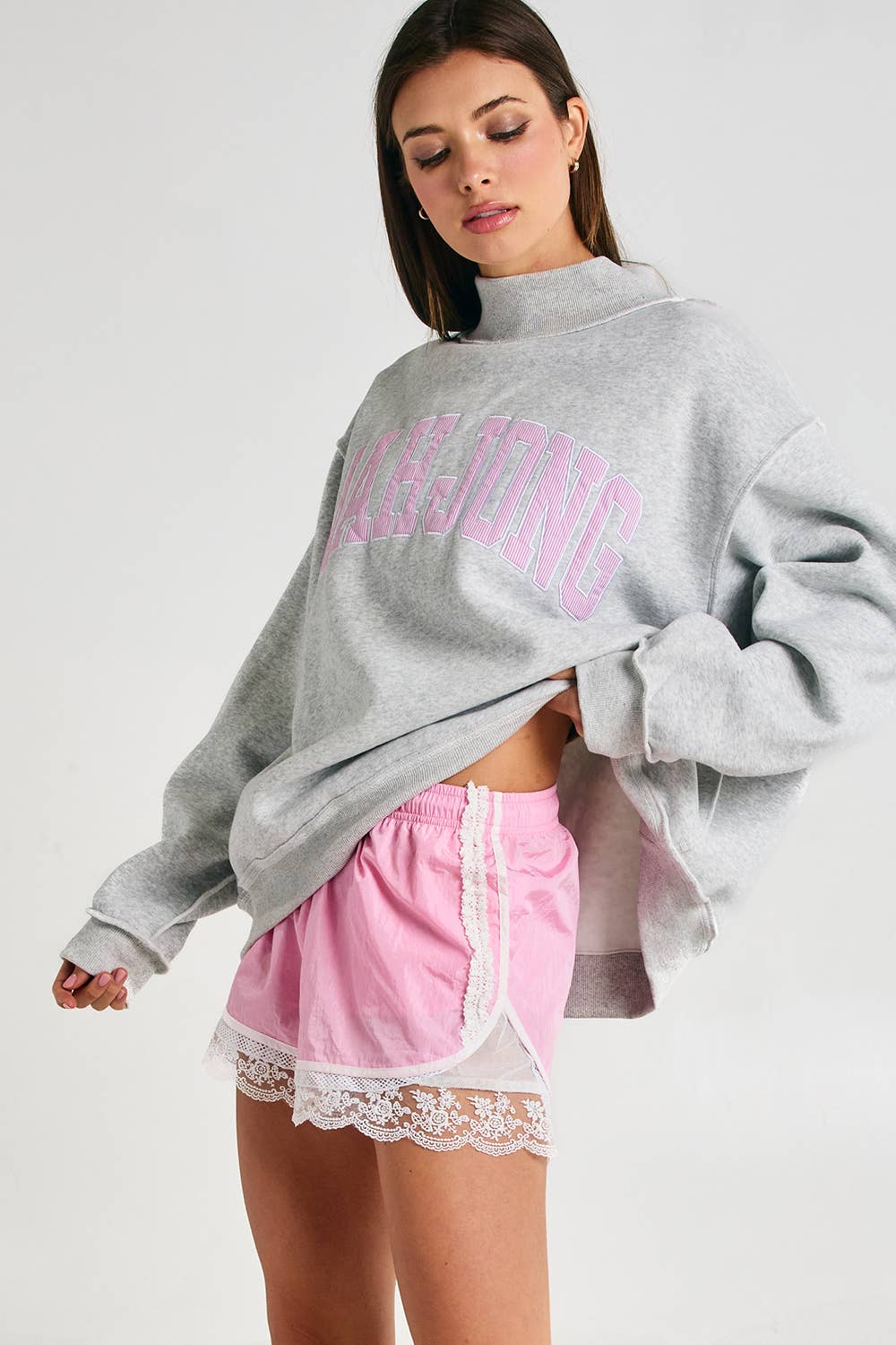 Lace-Trim Contrast Shorts