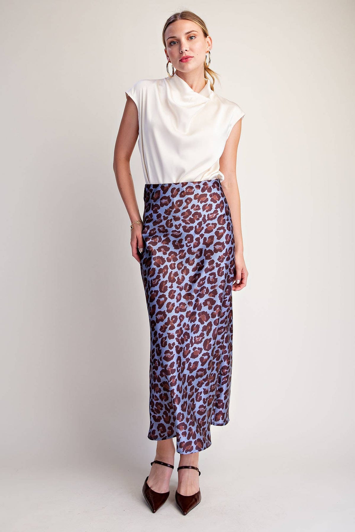 Animal Skirt High Waist Midi Length