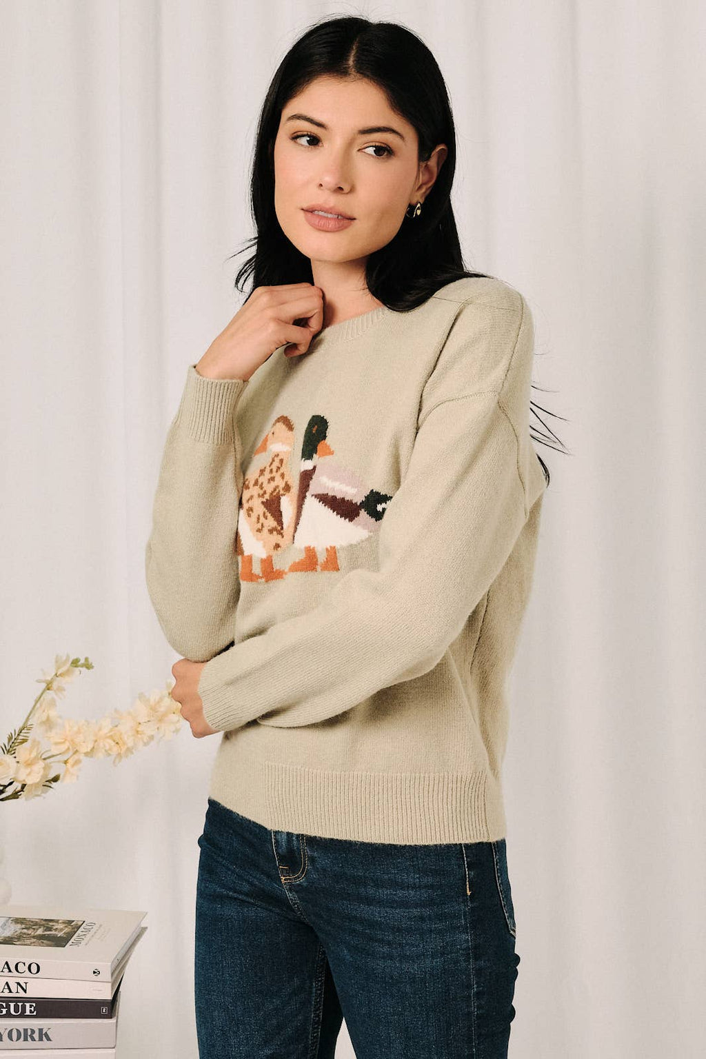 Round Neck Long-Sleeve  "MALLARD DUCK" Sweater