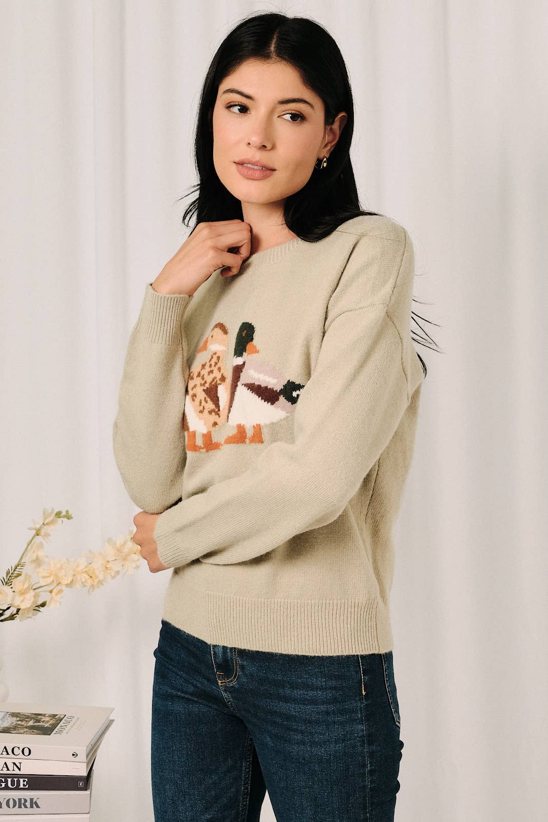 Round Neck Long-Sleeve  "MALLARD DUCK" Sweater
