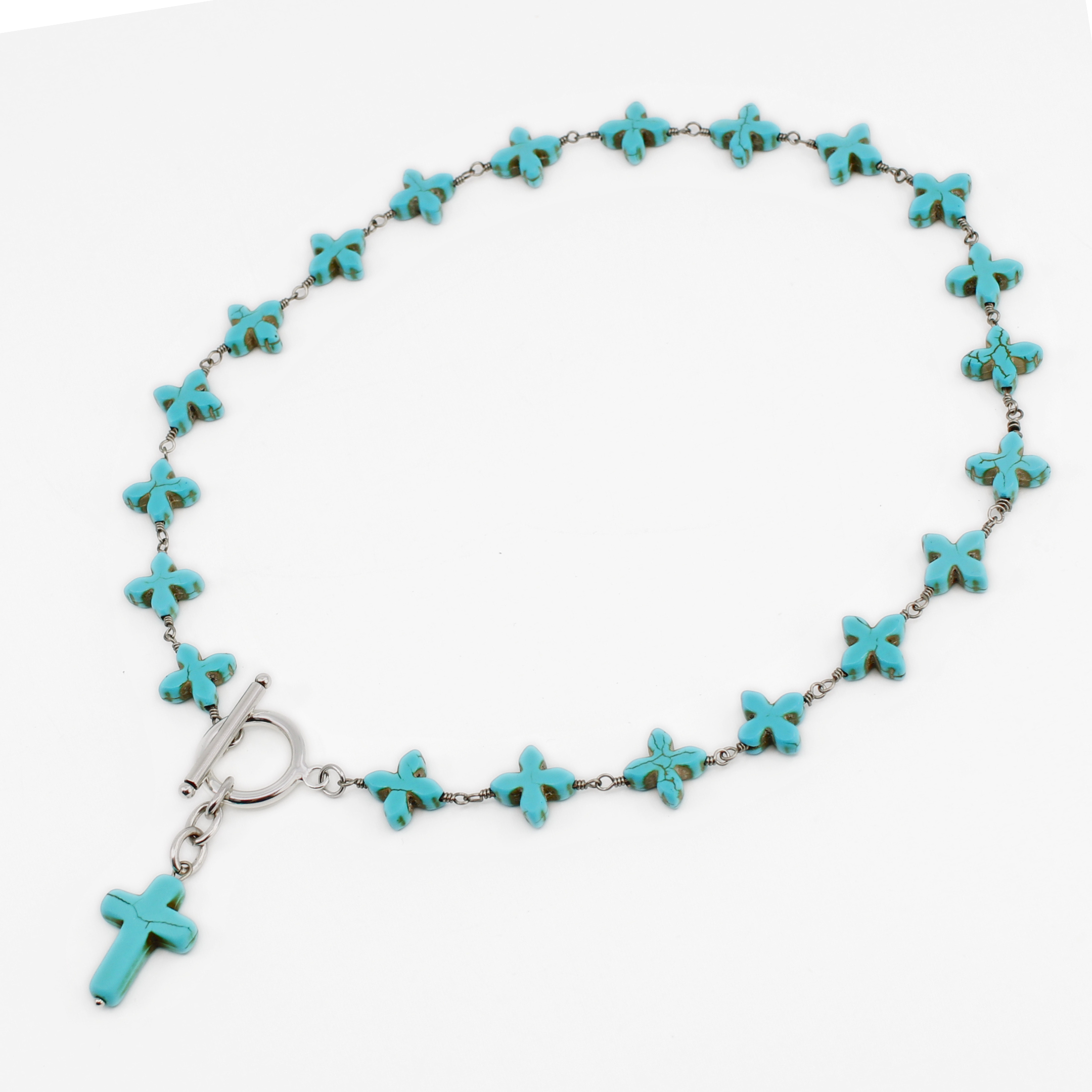 Howlite Cross Rosary Choker Limited Edition Necklace