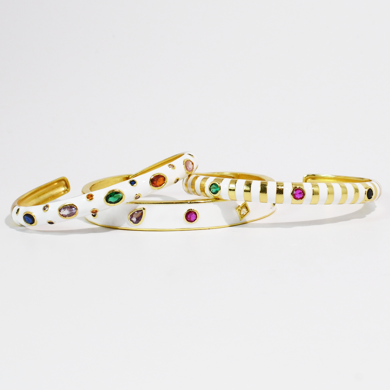 White Confetti Bangle Set
