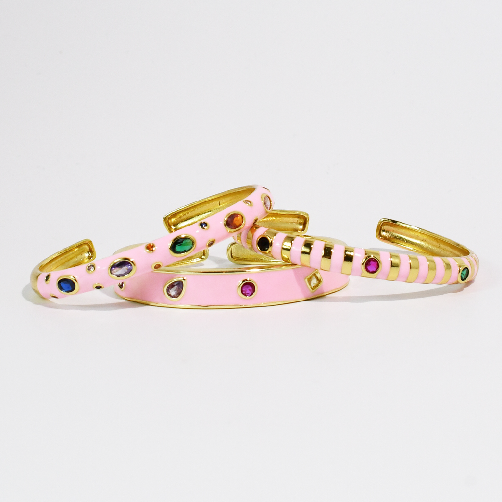 Light Pink Confetti Bangle Set