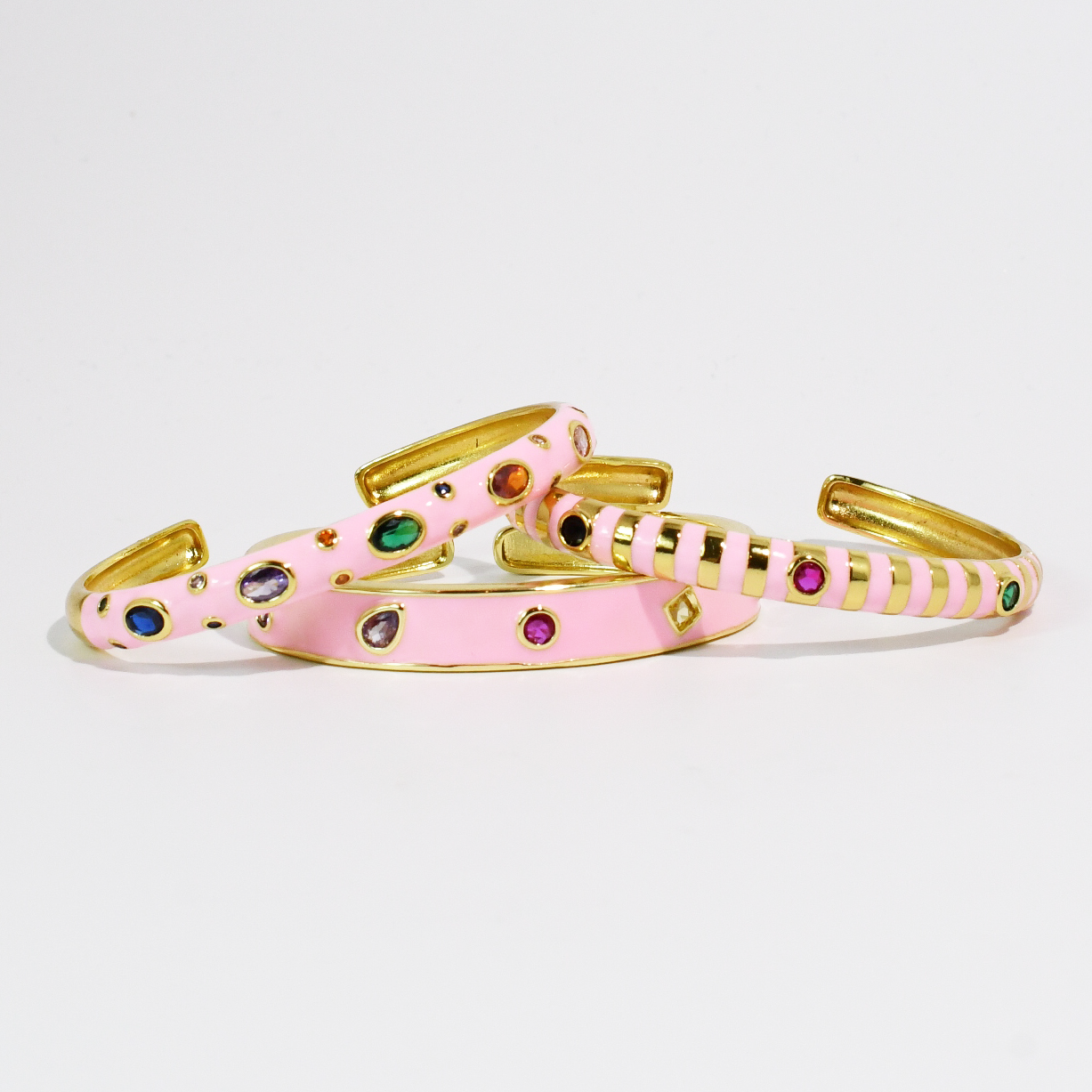 Light Pink Confetti Bangle Set