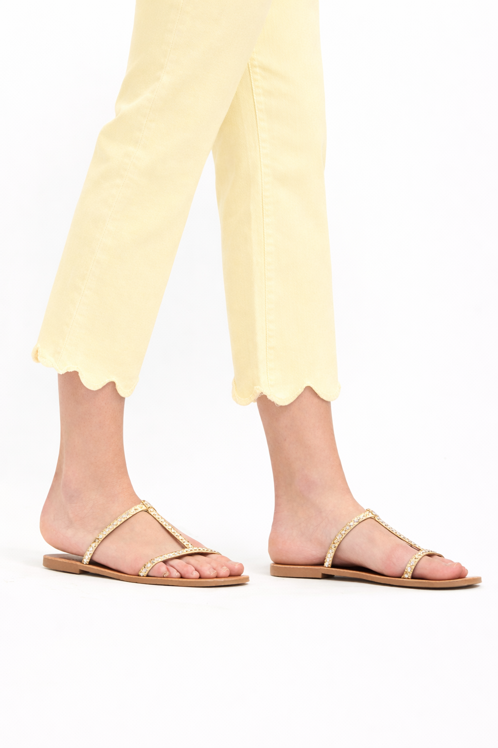 25" Crop Jean w/ Scalloped Hem in Sunshine Fade ☀️🌞🌼