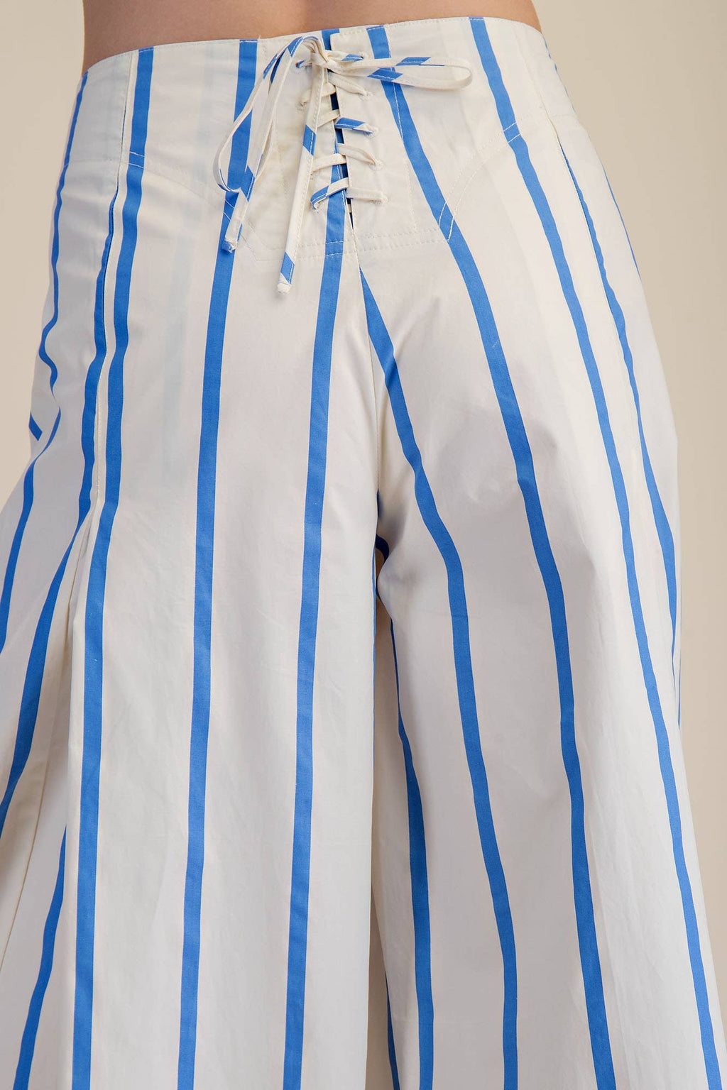 High Waist Wide-Leg Pop Color Stripe Pants