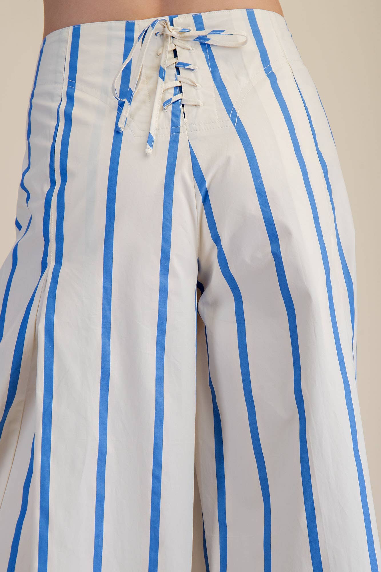 High Waist Wide-Leg Pop Color Stripe Pants