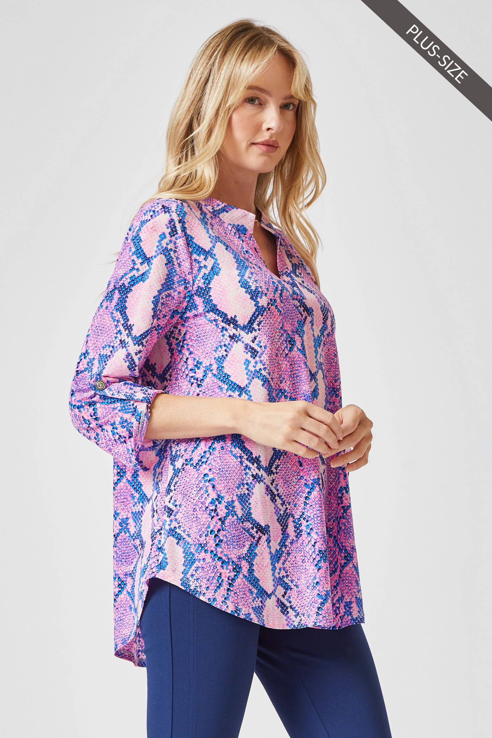 PLUS SIZE 3/4 Sleeve Printed LIZZY Top