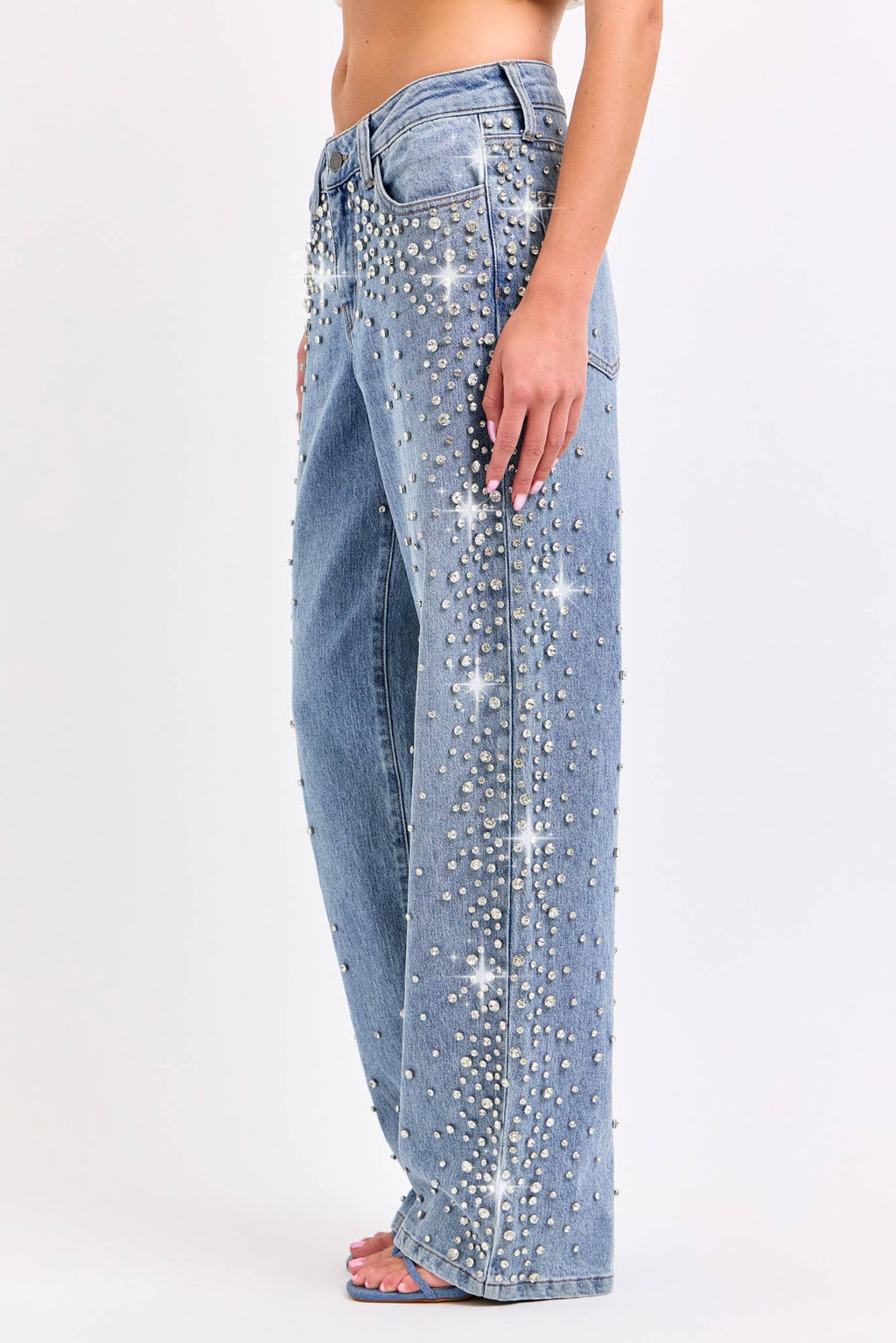 HIGH RISE EMBELLISHED WIDE LEG
