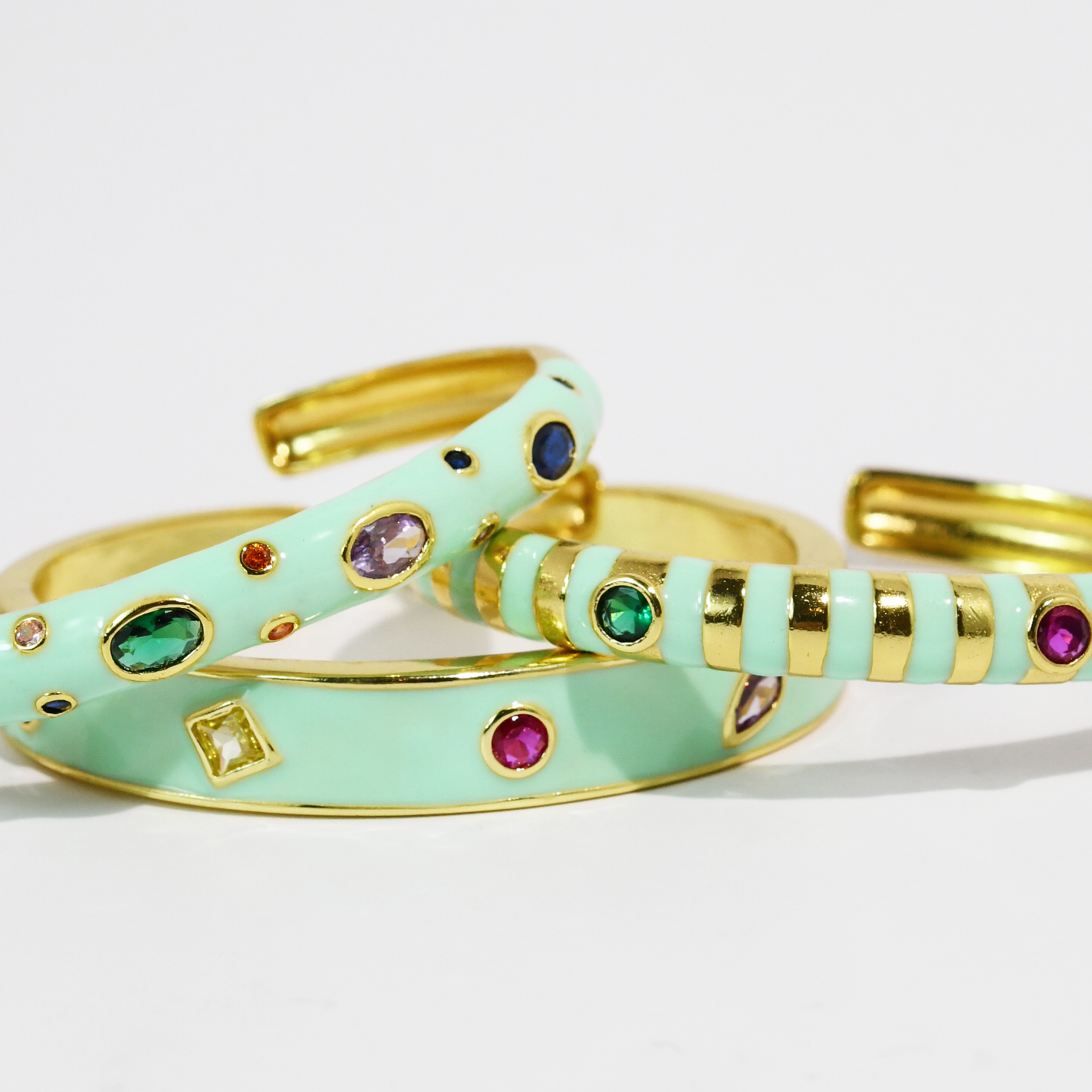 Mint Confetti Bangle