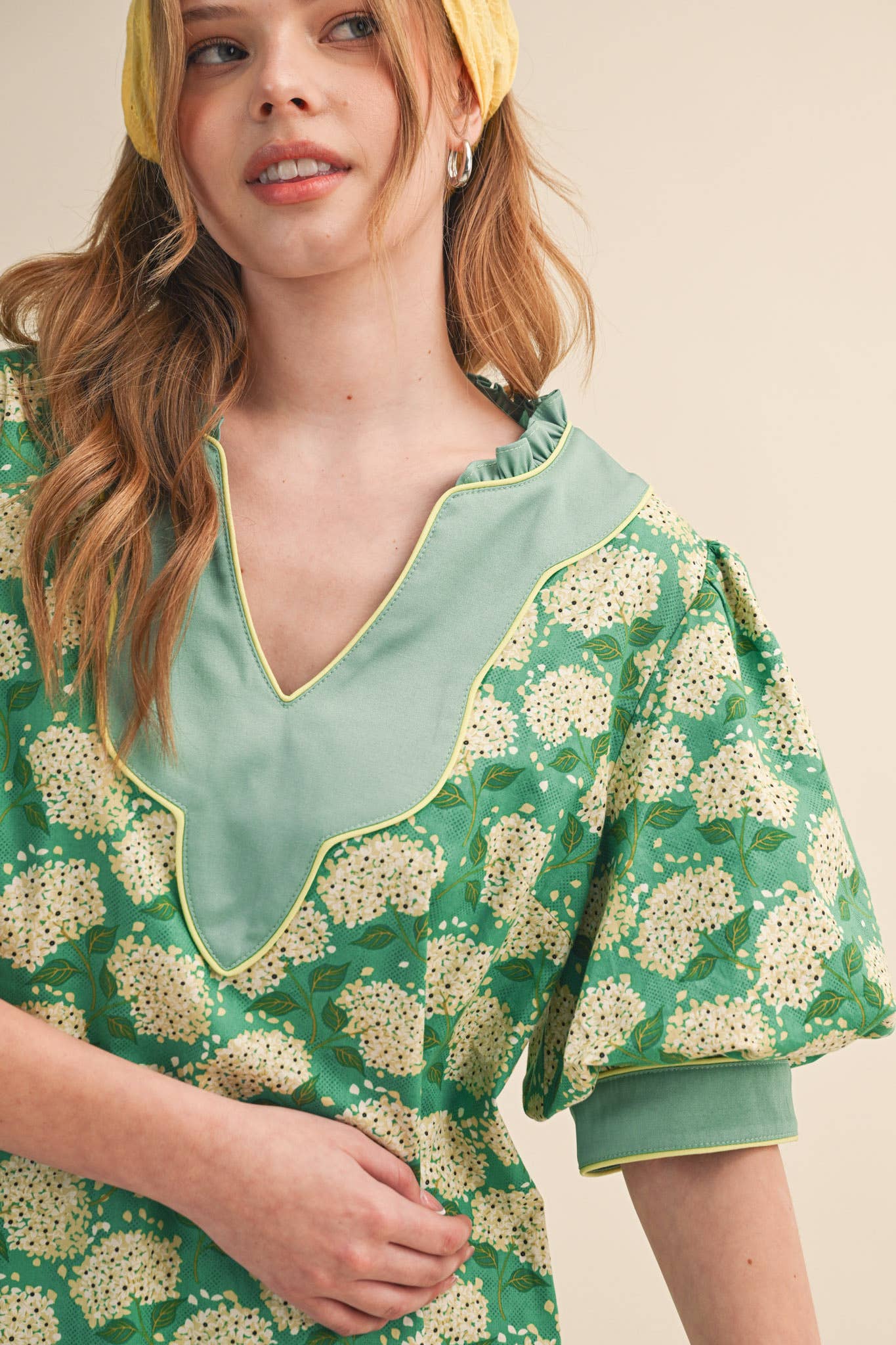FLORAL PRINT PUFF SLEEVE A-LINE MINI DRESS