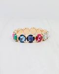 Shalimar Rhinestone Stretch Bracelet Dark Multi