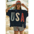 Polka Dot Usa Lettered Patch Work Top