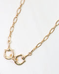 Double Horsebit Necklace Gold