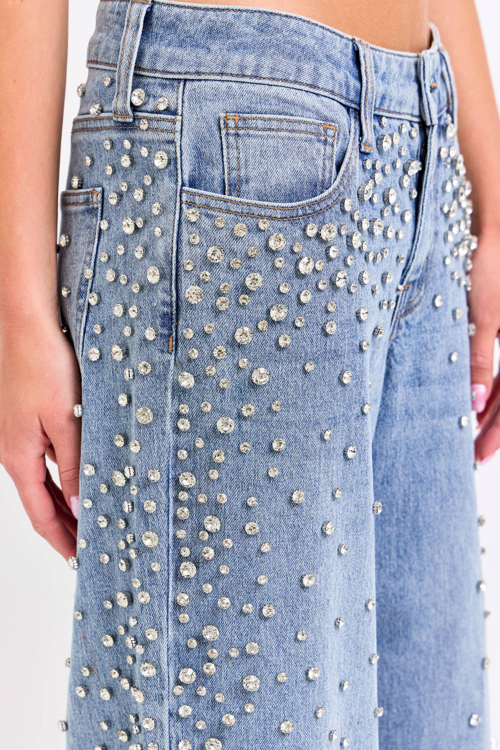 HIGH RISE EMBELLISHED WIDE LEG