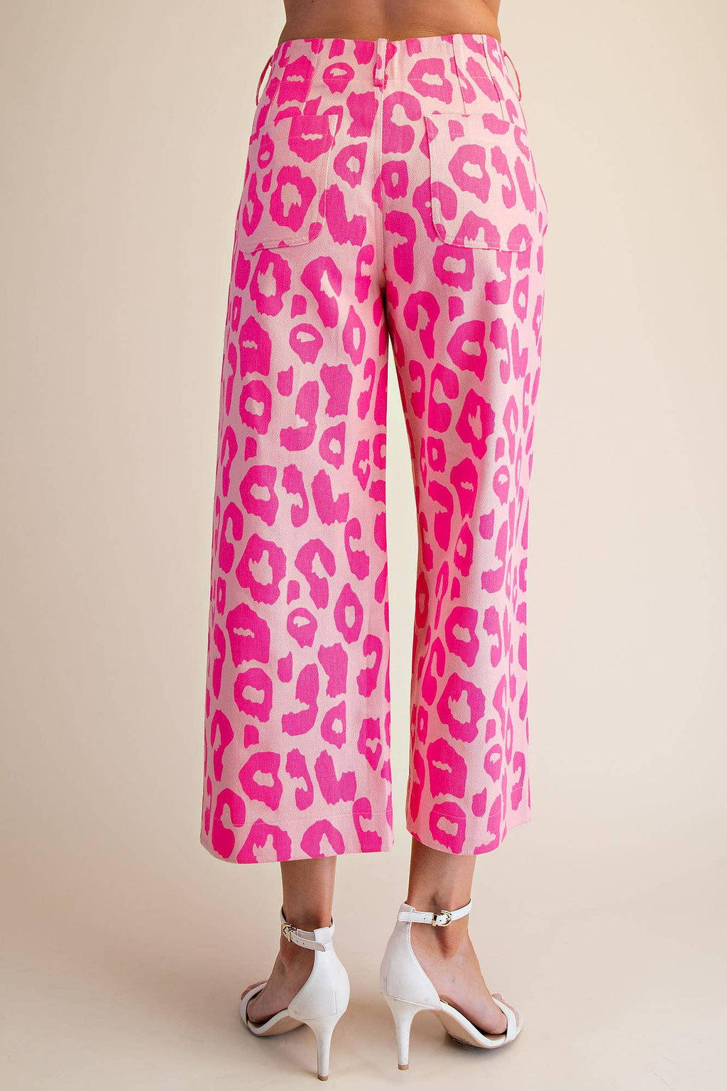 Colette Cropped Wide-Leg Neon Leopard Pants