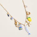 Mediterranean Coastal Charm Station Necklace