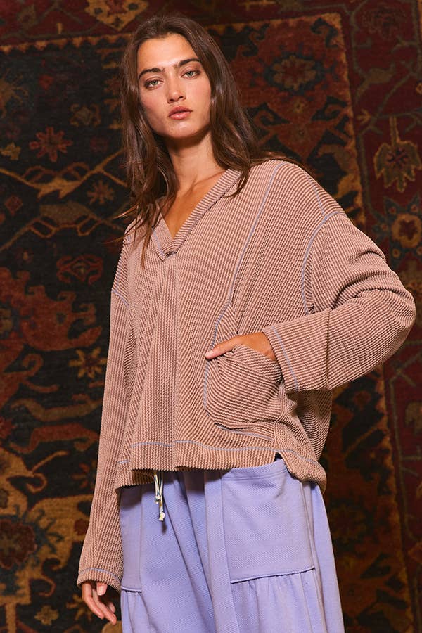 Deep V-neckline Oversized Top!