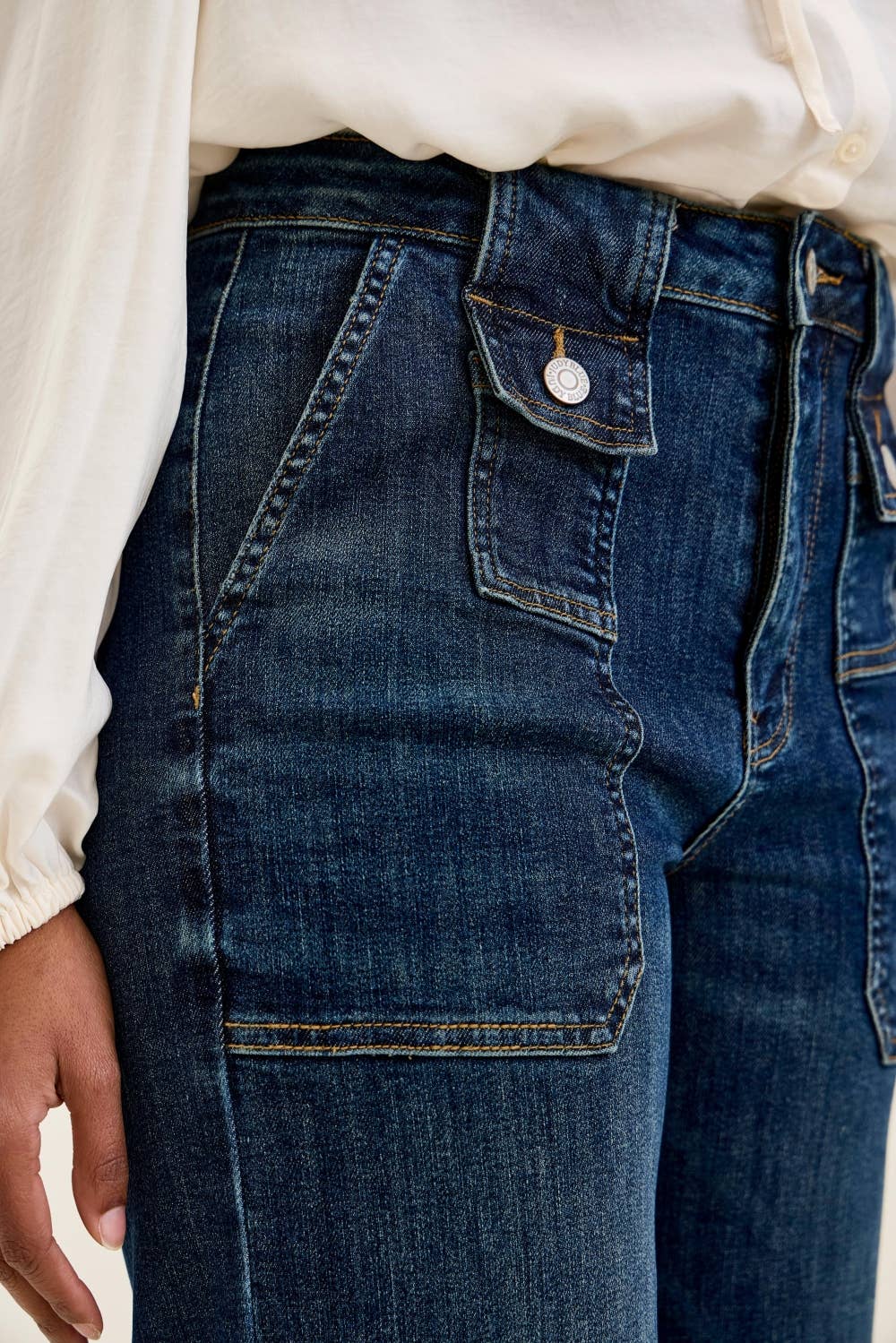 Wide Crop Utility & Patch Pocket