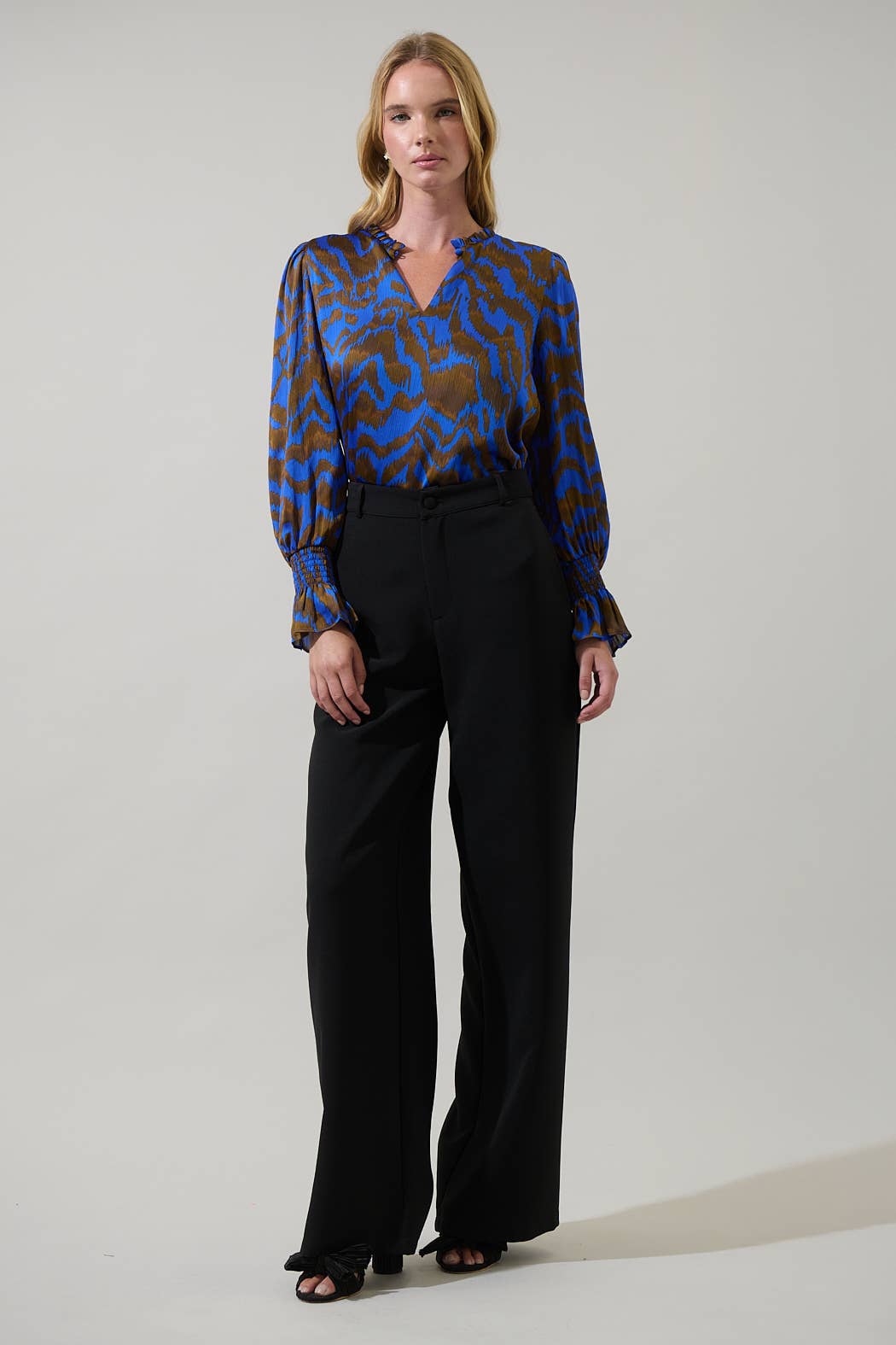 Animal print Keyhole Blouse