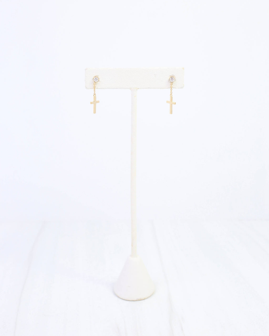Lyric Cross Dangle Earring WR Gold