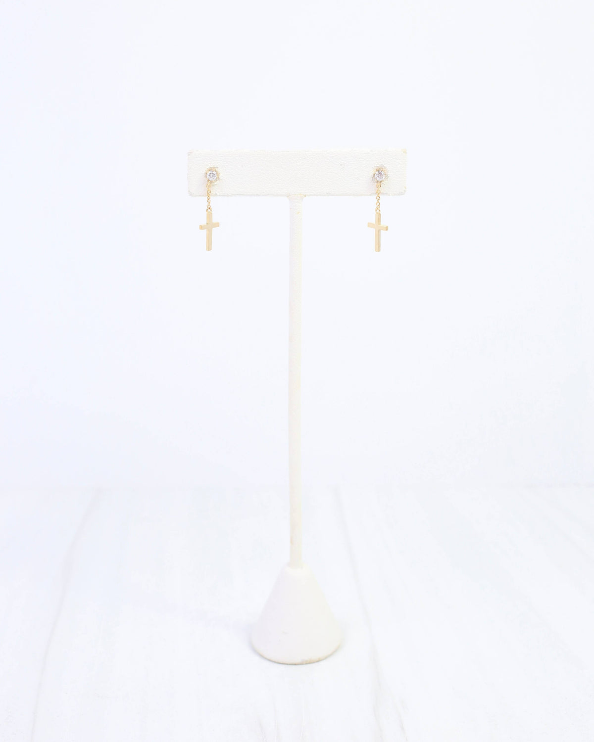 Lyric Cross Dangle Earring WR Gold