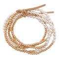Dainty Pearl Golden Stack Bracelet Set