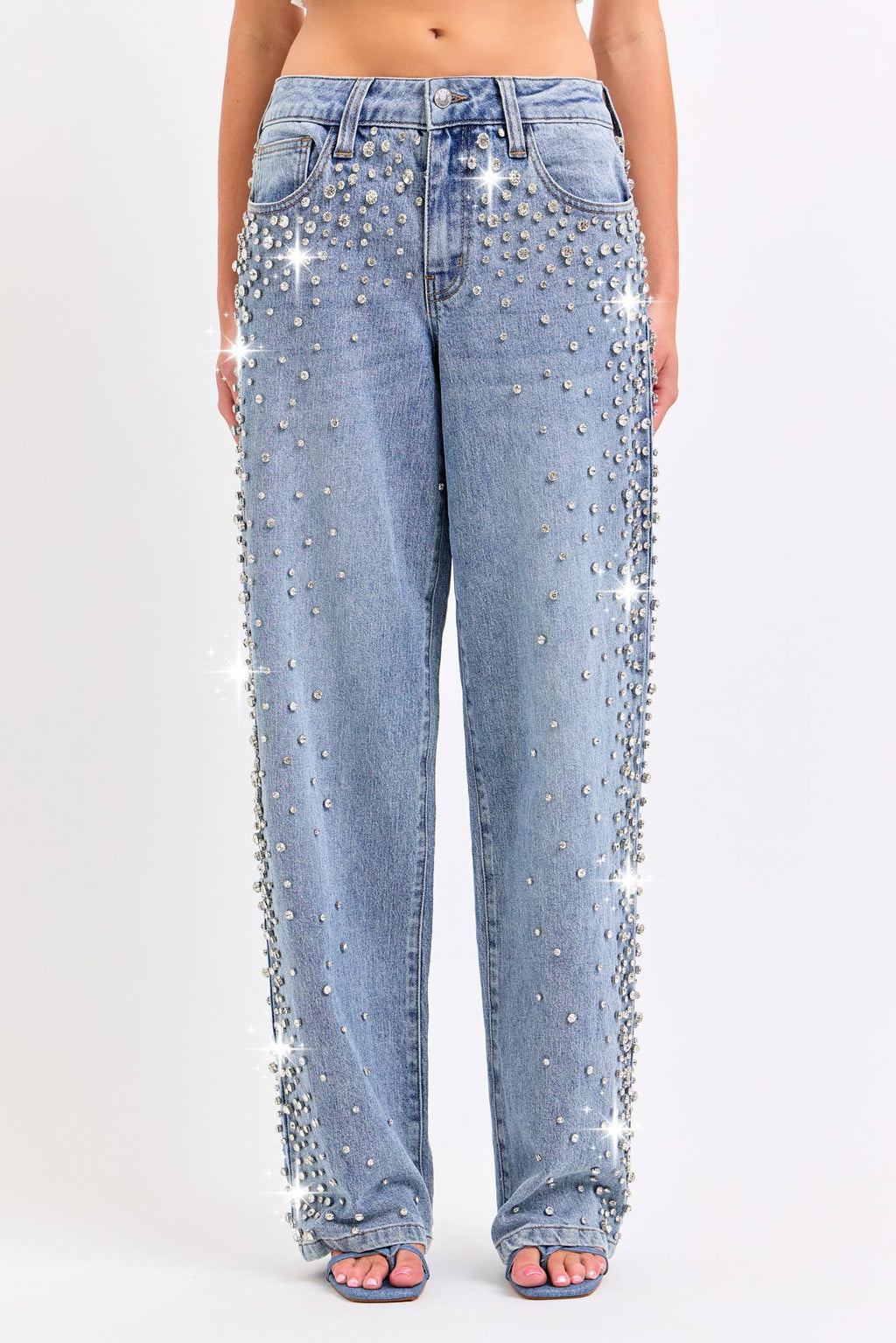 HIGH RISE EMBELLISHED WIDE LEG