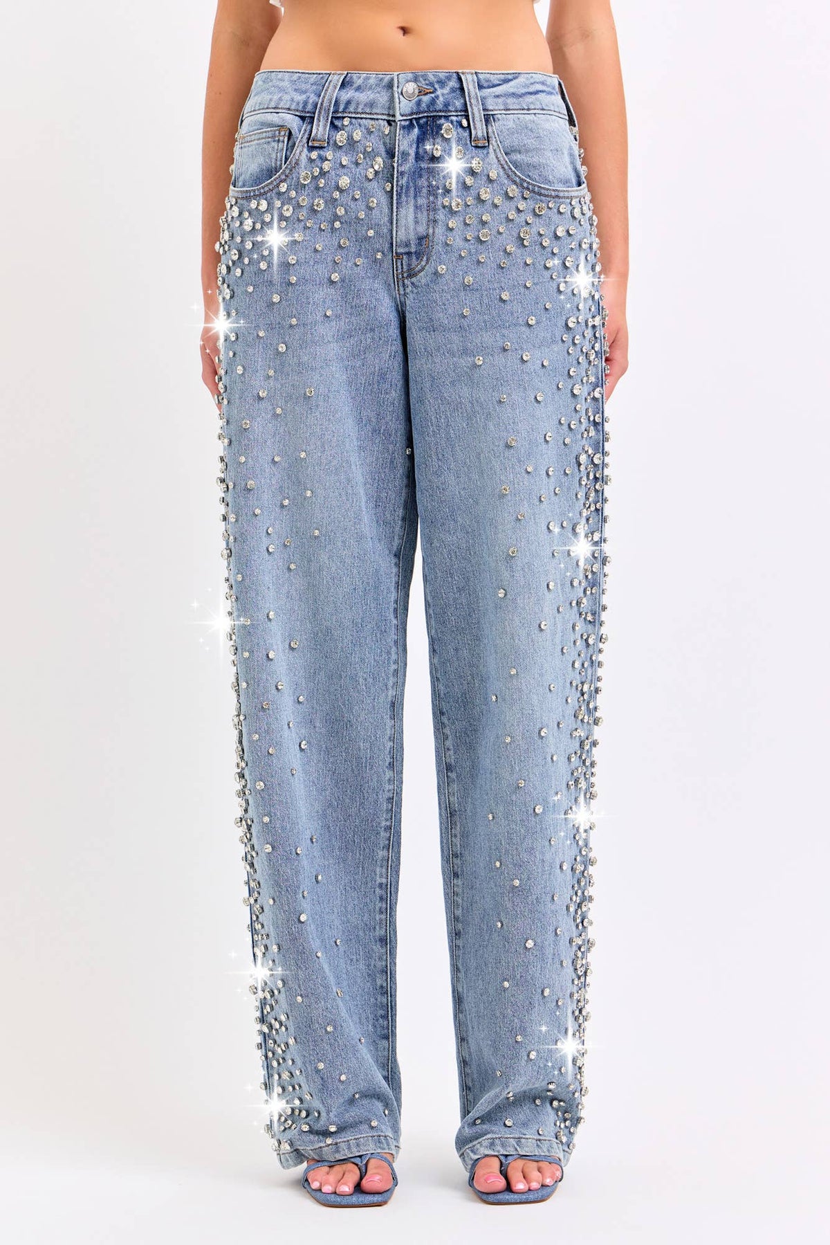HIGH RISE EMBELLISHED WIDE LEG