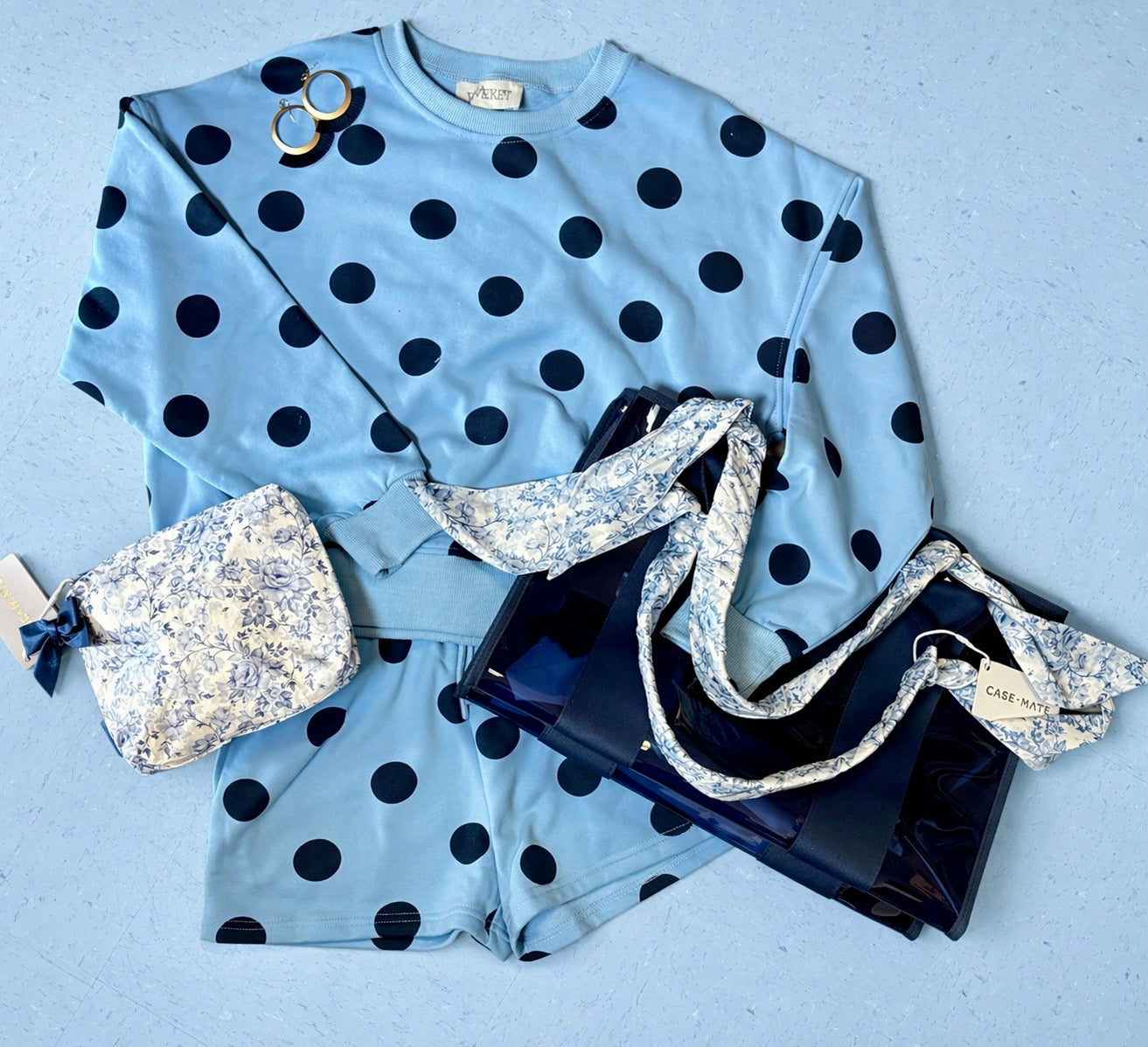 Polka Dot Crew Neck SweatShirt