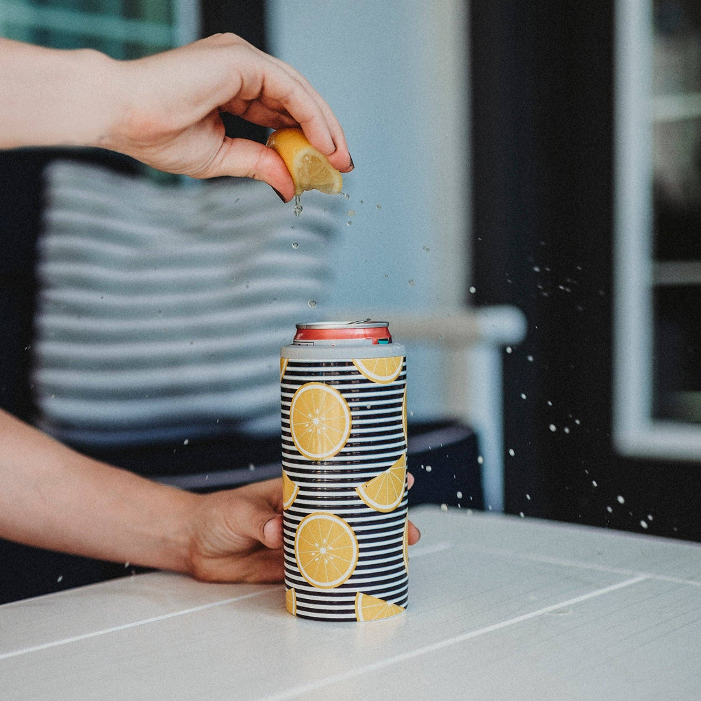 SIC Slim Can Cooler | Lemon Stripes