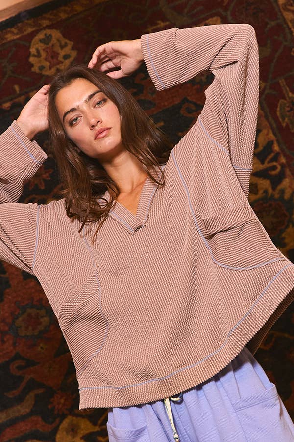 Deep V-neckline Oversized Top!