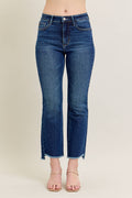 High Waisted Dark Wash Kick Flare