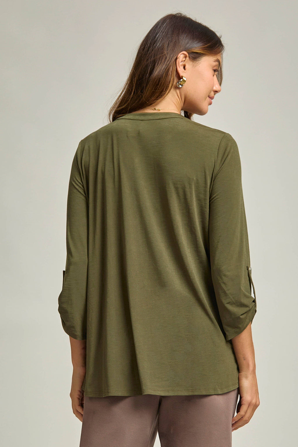 Solid Colored Buttoned Lizzy Top